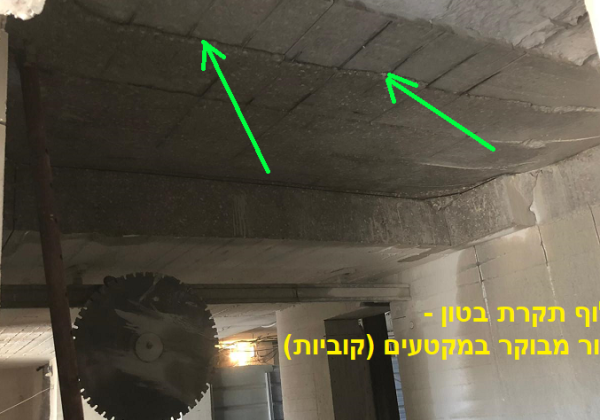 ניסור תקרת בטון – קילוף והסרת שכבות בטון במקטעים